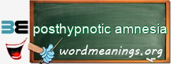 WordMeaning blackboard for posthypnotic amnesia